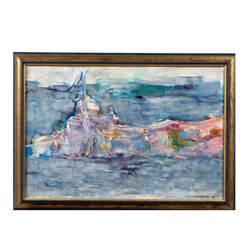 Jean Lamouroux, Paesaggio marino, olio su tela