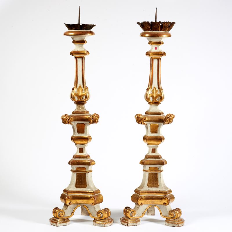 Due candelieri da terra, Toscana, inizi sec. XVIII
