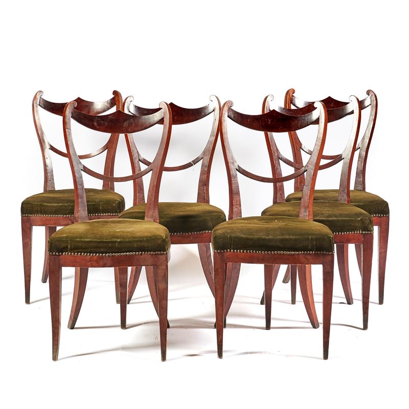 Sei sedie a sciabola, Toscana, periodo Direttorio