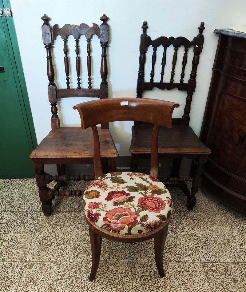 Tre sedie, sec. XVII e Direttorio