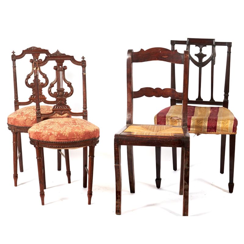 Due coppie di sedie, inizi sec. XX