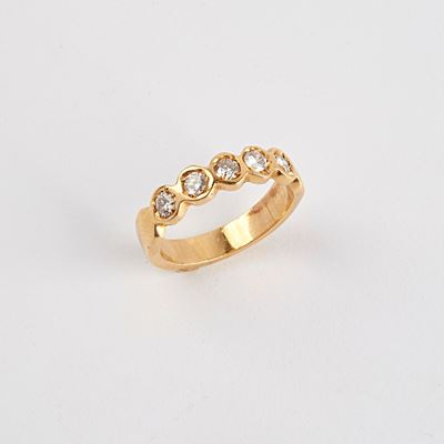 Fedina in Oro Giallo 18kt e Diamanti