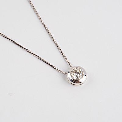 Collana Punto Luce in Oro Bianco 18kt e Diamante