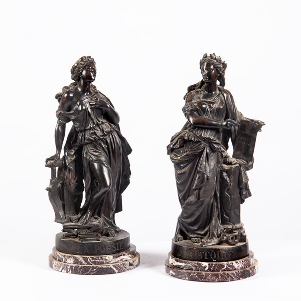 



Coppia di sculture, Francia, fine sec. XIX