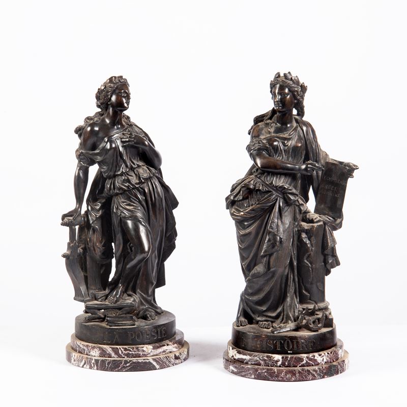 Coppia di sculture, Francia, fine sec. XIX