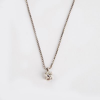 Collana in Oro Bianco 18kt e Diamante