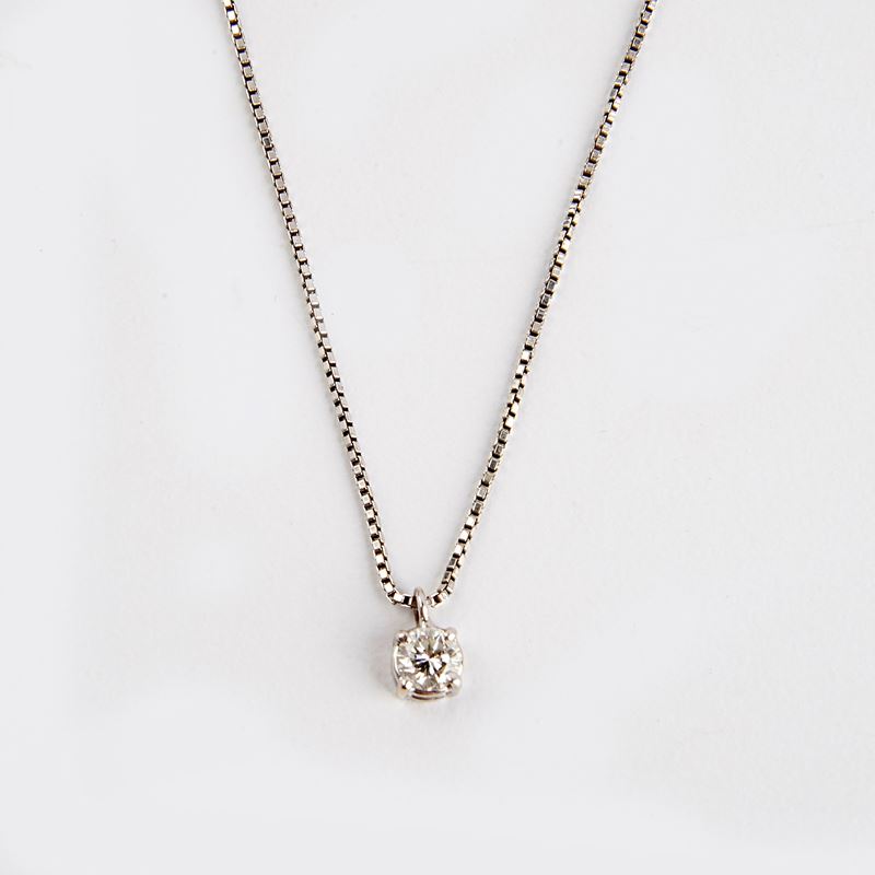 Collana in Oro Bianco 18kt e Diamante
