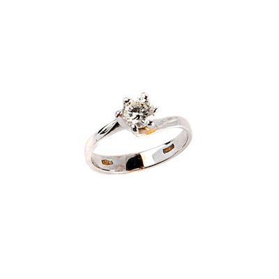 Anello in Oro Bianco 18kt e Diamante