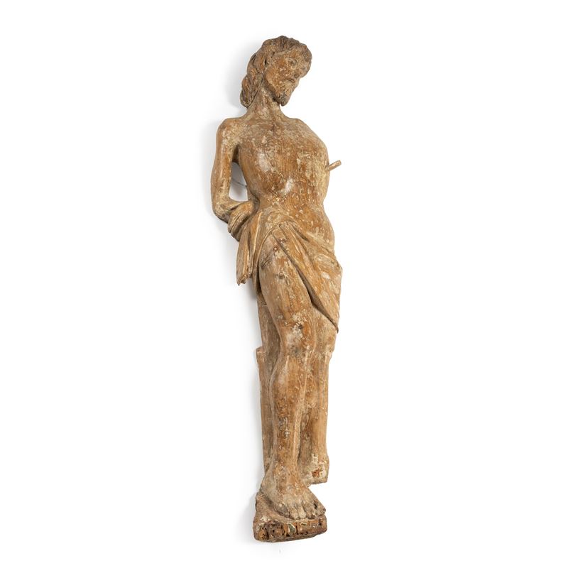 Scultore italiano del XVIII secolo, San Sebastiano, rilievo in legno