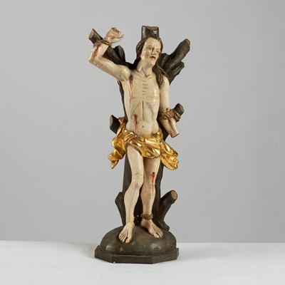 Scultore tedesco, San Sebastiano in legno policromo