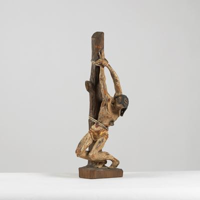Scultore del XX secolo, San Sebastiano, scultura in legno policromo