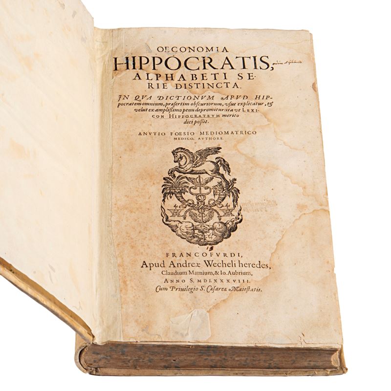 Oeconomia Hippocratis Alphabeti serie distincta, Francoforte, 1588
