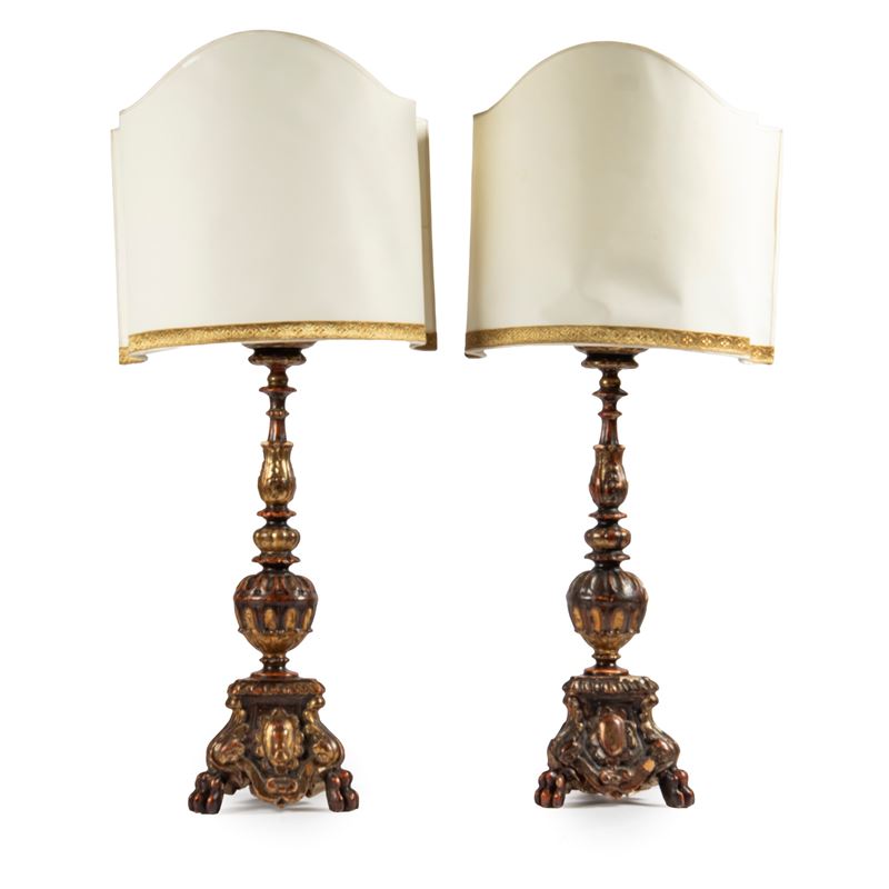 Coppia di candelabri, sec. XVIII