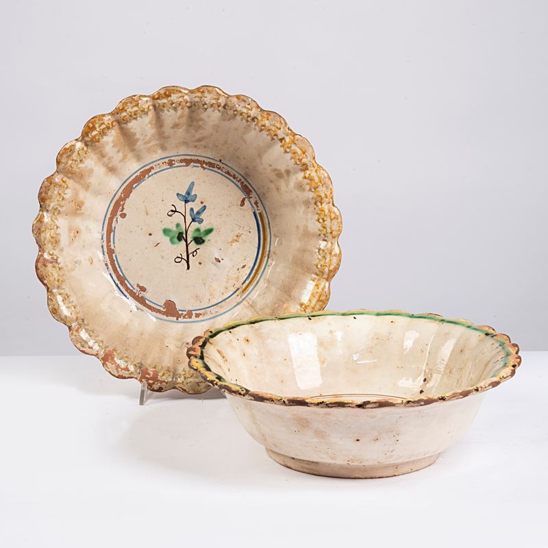 Coppia di vassoi, Italia meridionale, sec. XIX