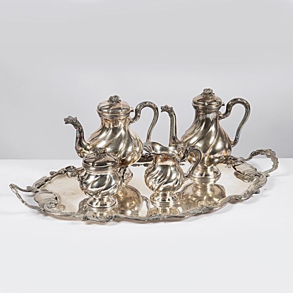 



Servito da t&egrave; e caff&egrave; con vassoio, sec. XX