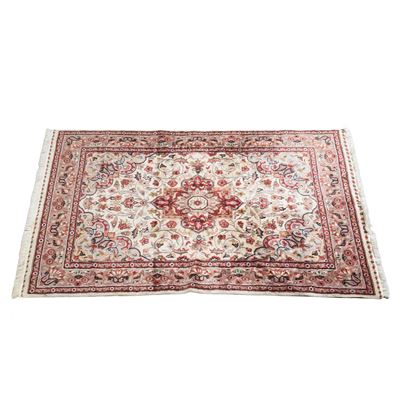 Tappeto pesiano, sec. XX, seta, motivi floreali, cm 190x125