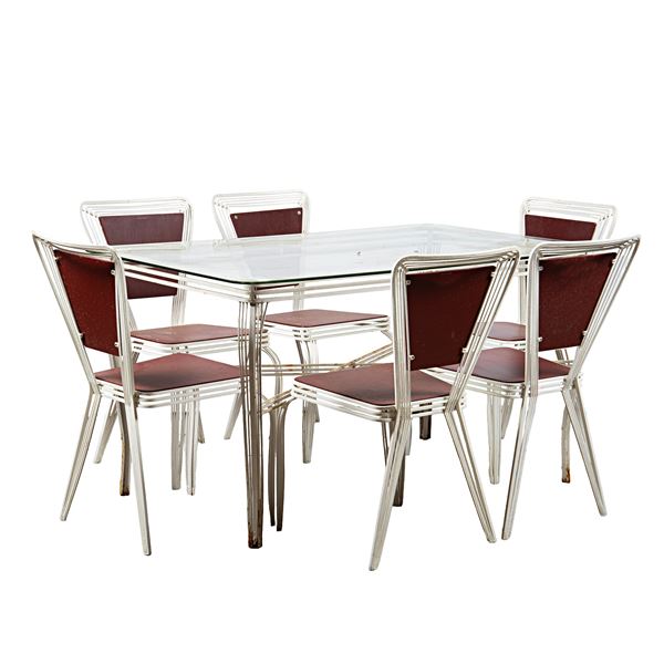 



Sei sedie e tavolo da giardino, sec. XX