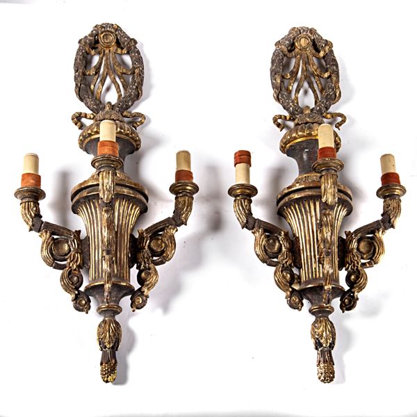 Coppia di applique, sec. XX 