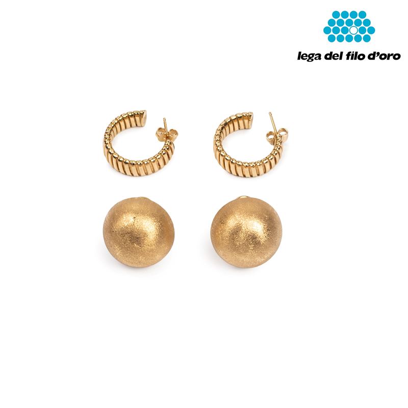 DUE PAIA DI ORECCHINI IN ORO GIALLO 18KT