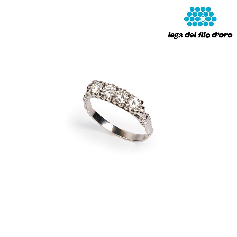 VERETTA IN ORO BIANCO 18KT E DIAMANTI