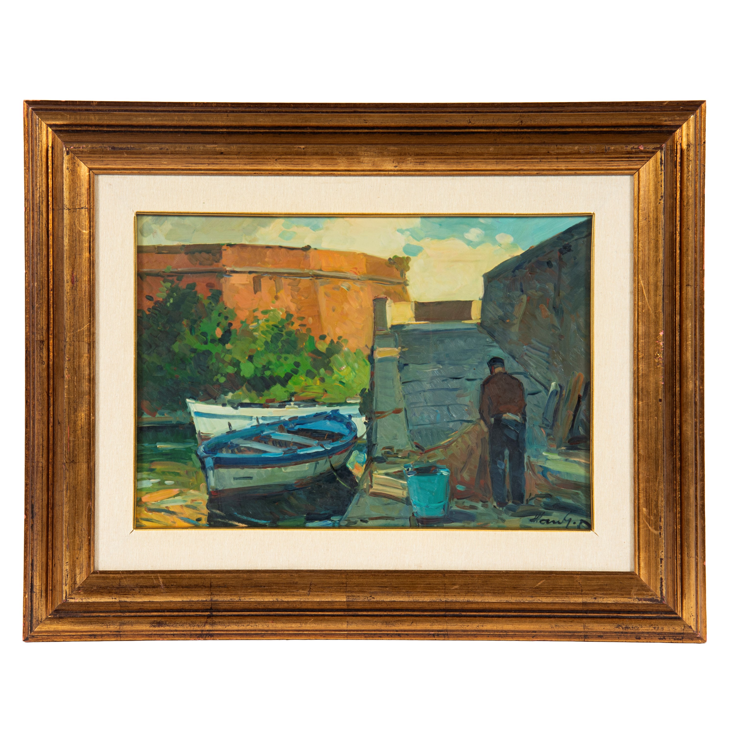Piero Marchi, Vecchia Livorno e Angolo tranquillo (coppia di dipinti), olio su faesite