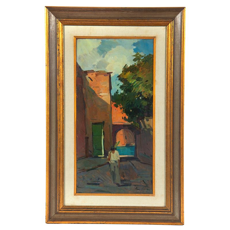 Piero Marchi, Lo scivolo e La fonte (coppia di dipinti), olio su faesite