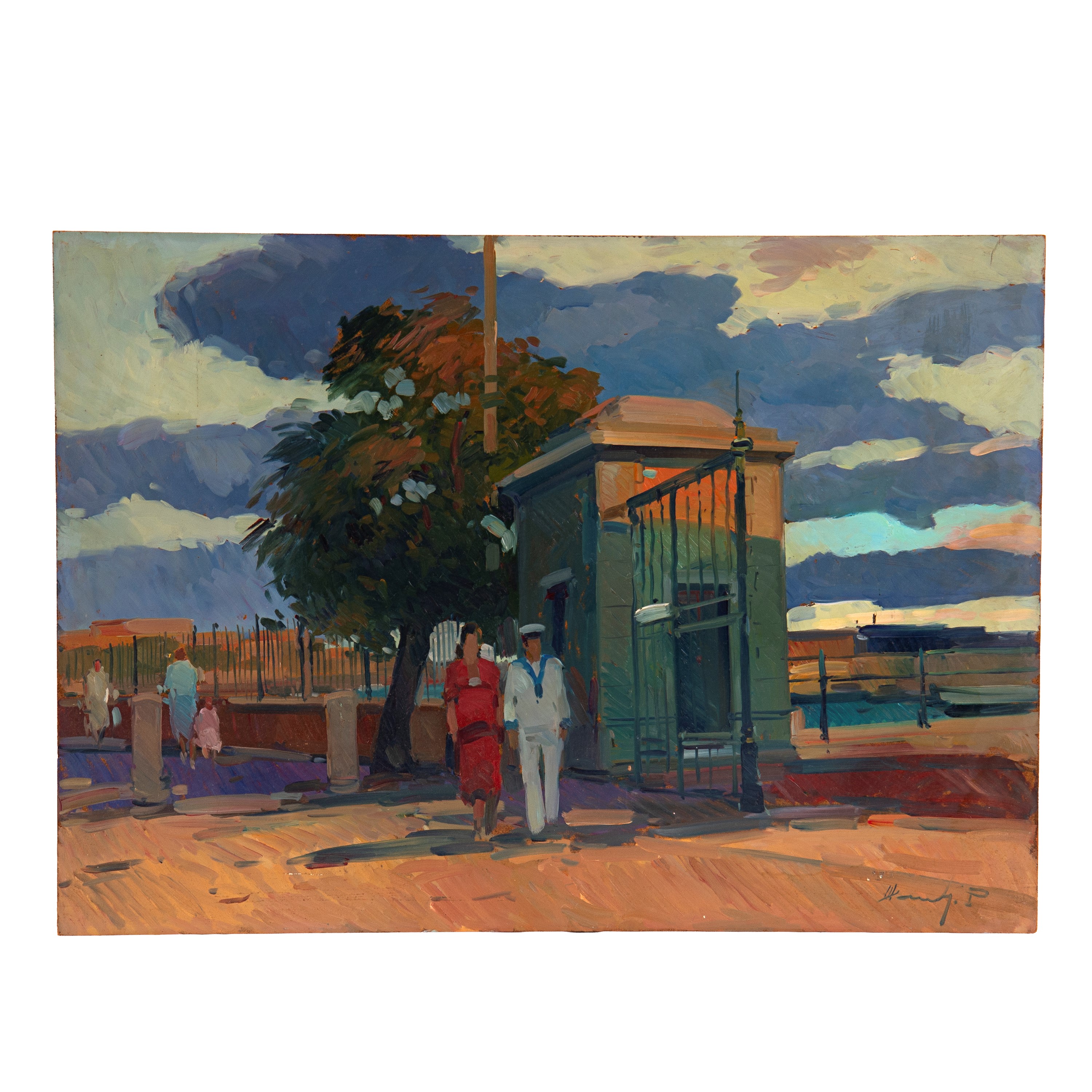 Piero Marchi, Tamerice (?), Veglione — coppia di dipinti a olio su faesite