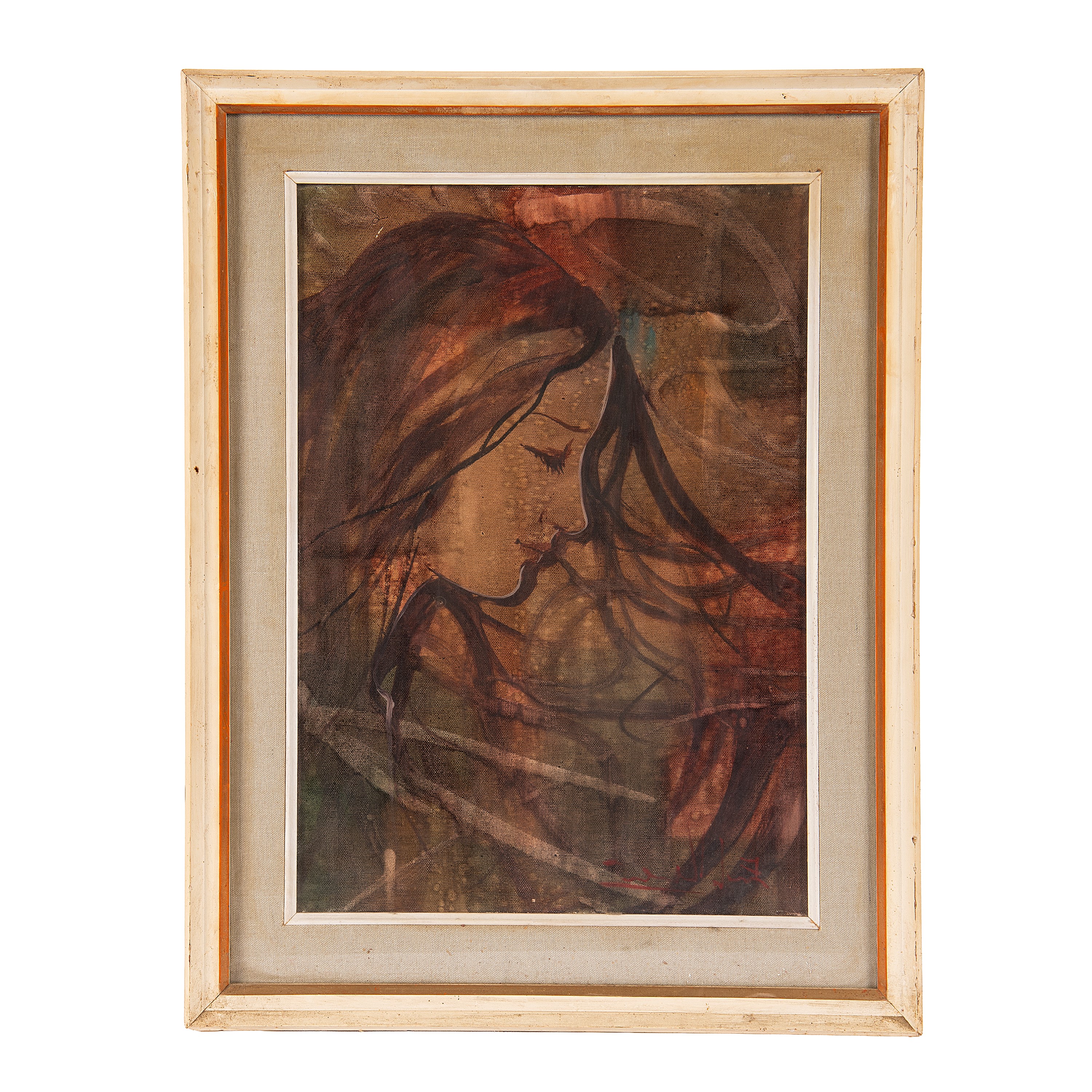 Piero Marchi, Trittico con Pagliaio e Volto di donna, olio su tela e tavola