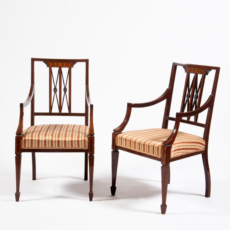 Coppia di poltroncine, Inghilterra, sec. XIX
