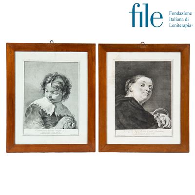 Giovanni Cattini, cinque acqueforti su carta: ritratti e figura di popolana
