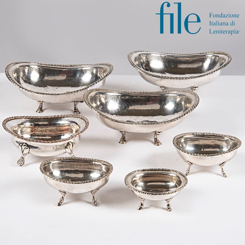 Sei vaschette a barca, Venezia, secc. XIX-XX