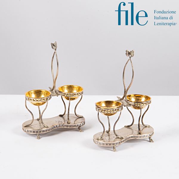 Coppia di saliere, sec. XIX