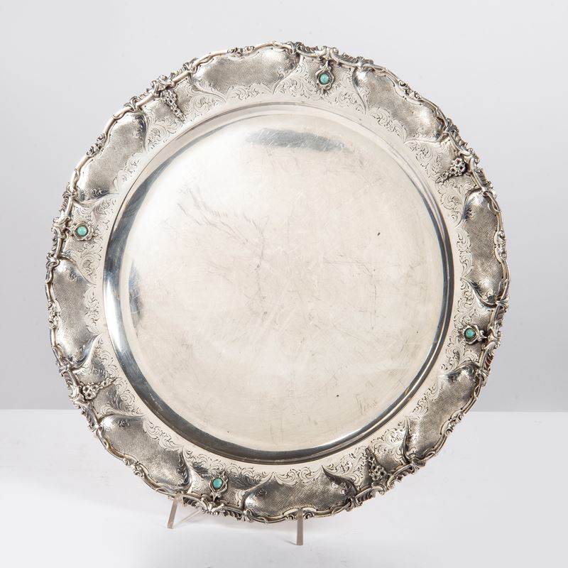 Vassoio, argentiere Castaudi & Gautero, sec. XX