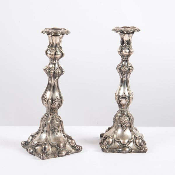 



Coppia di candelieri, fine sec. XIX