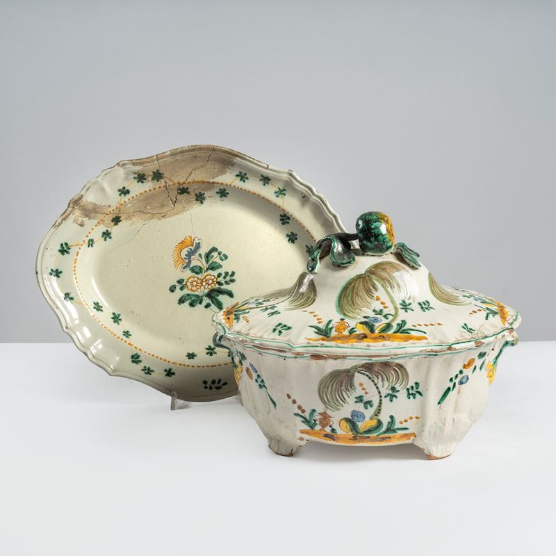 Zuppiera e piatto, Cerreto, sec. XVIII