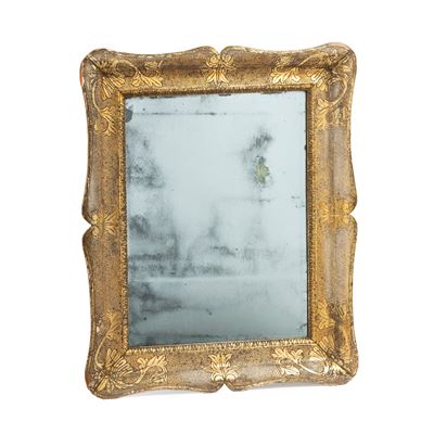 Specchiera, Francia, XIX secolo, cornice in legno dorato intagliato