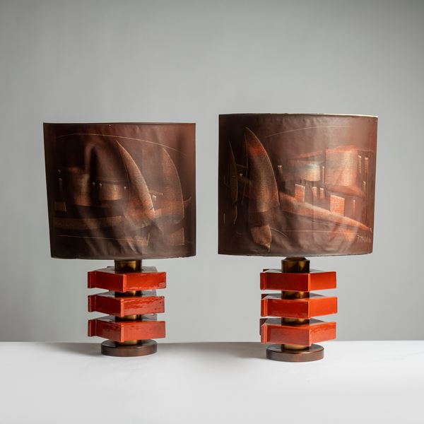 



Coppia di lumi da tavolo, sec. XX