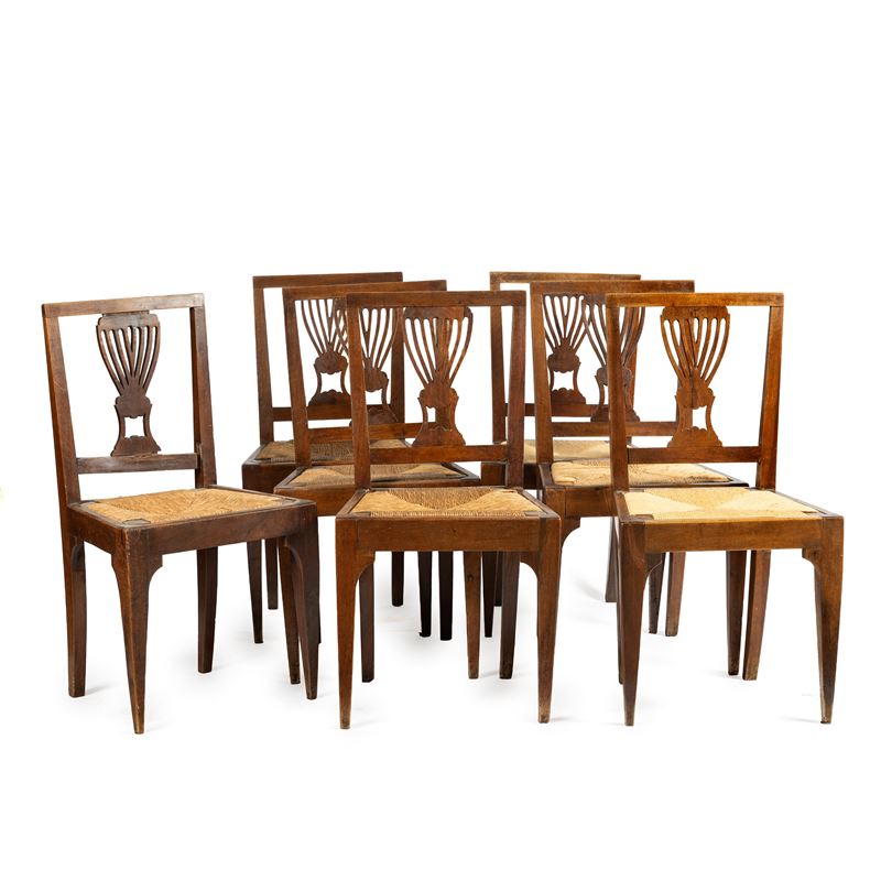 Sette sedie, sec. XVIII