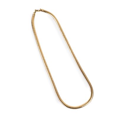 Girocollo in oro giallo 18 kt, maglia piatta, 38 cm