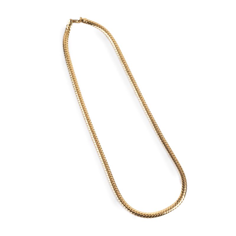 Girocollo in oro giallo 18 kt, maglia piatta, 38 cm