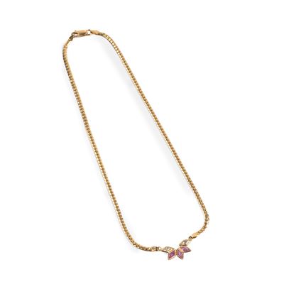 Girocollo in oro giallo 18 kt con pietre decorative