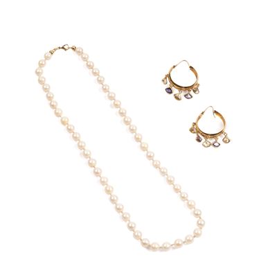 Orecchini in oro giallo 18KT con pietre colorate