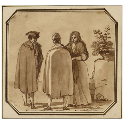 Bartolomeo Pinelli, Due uomini e una donna