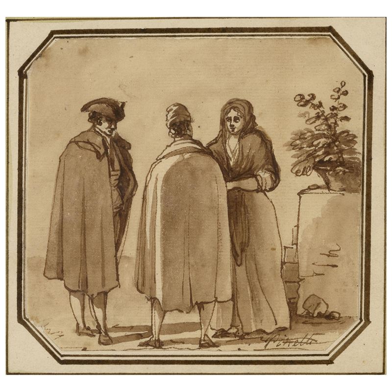 Bartolomeo Pinelli, Due uomini e una donna