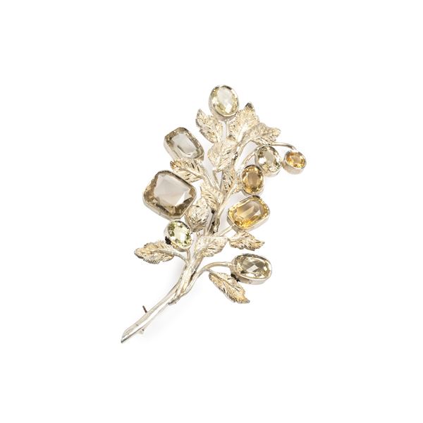 



GRANDE SPILLA IN ARGENTO STERLING E QUARZI