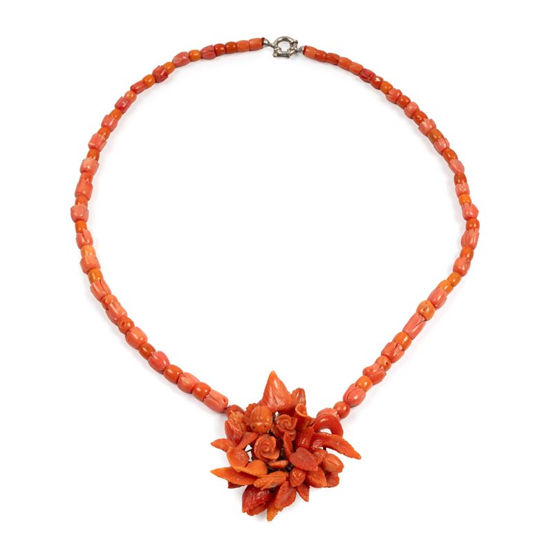 COLLANA GIROCOLLO DI CORALLO