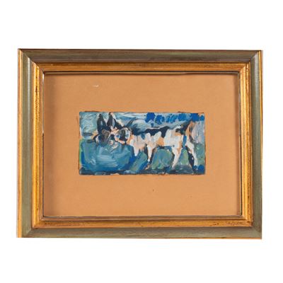 Silvio Loffredo, Gatto - olio su compensato, cm H12xL24