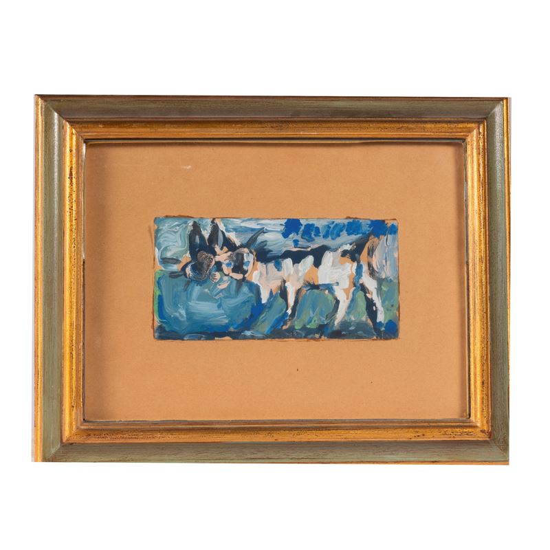 Silvio Loffredo, Gatto - olio su compensato, cm H12xL24