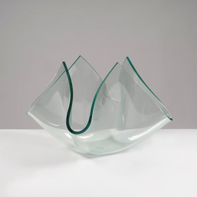 Pietro Chiesa, Vaso CARTOCCIO in vetro naturale incolore