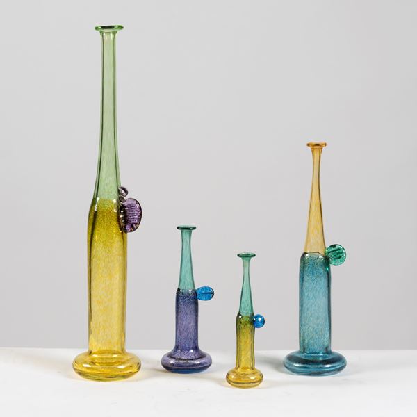 



Quattro bottiglie, manifattura Kosta Boda, sec. XX